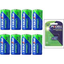 PKCELL CR123A Lithium 8-pack