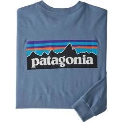 Patagonia Long-Sleeved P-6 Logo Responsibili-T-shirt - Pigeon Blue