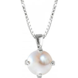 Caroline Svedbom Classic Petite Necklace - Silver/White