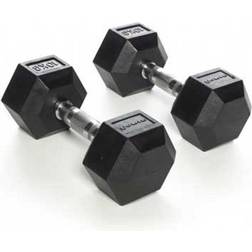 Olive Rubber Hex Dumbbell 2x10kg