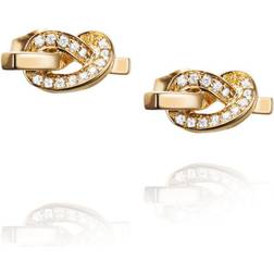 Efva Attling Love Knot & Stars Earrings - Gold/Diamonds