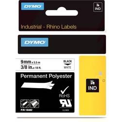 Dymo Rhino Permanent Polyester Black on White 0.4"x18ft