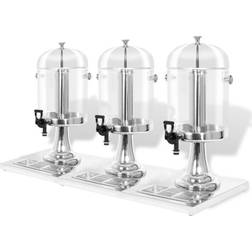 vidaXL Triple Drikkedispenser 3st 8L