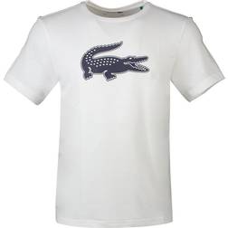 Lacoste Sport 3D Print Crocodile Breathable Jersey T-shirt - White/Navy Blue