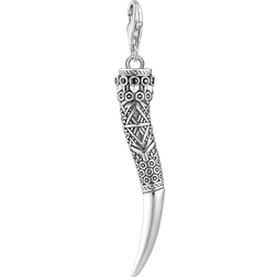 Thomas Sabo Acanthus Horn Charm Pendant - Silver/Black