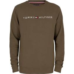 Tommy Hilfiger Logo Embroidery Organic Cotton Sweatshirt - Army Green