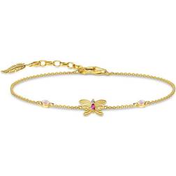 Thomas Sabo Butterfly Bracelet - Gold/Red/Violet