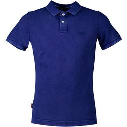 Superdry Organic Cotton Vintage Destroyed Pique Polo Shirt - Supermarine Navy