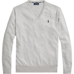 Polo Ralph Lauren Cotton V-Neck Sweater - Andover Heather