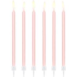 PartyDeco Decor Plain Birthday Candles Light Pink 12-pack