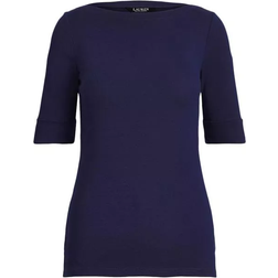 Lauren Ralph Lauren Cotton Boatneck Top - Lauren Navy