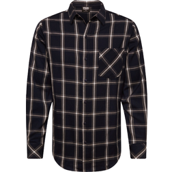 Urban Classics Basic Check Shirt - Navy/White