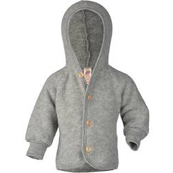 ENGEL Natur Fleece Cardigan with Hood - Light Gray Melange (575520 -091)