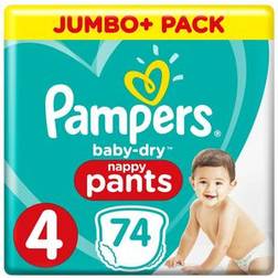 Pampers Baby Dry Nappy Pants Size 4 9-15kg 74pcs