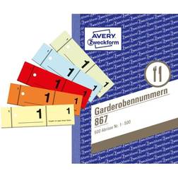 Avery Garderobennummern A6