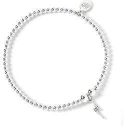 Harry Potter Lightening Bolt Ball Bead Bracelet - Silver/White