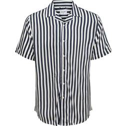 Only & Sons Striped Short Sleeved Shirt - Blue/Dress Blues