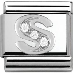 Nomination Composable Classic Link Letter S Charm - Silver/White