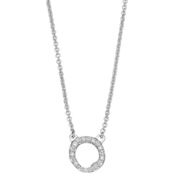 Monica Vinader Riva Mini Circle Necklace - Silver/White