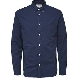 Selected Organic Cotton Oxford Shirt - Blue/Moonlit Ocean