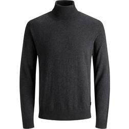 Jack & Jones Emil Knit Roll Neck - Dark Grey Melange