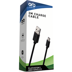 Orb PS5/Xbox Series X/Switch 3M Charge Cable - Black