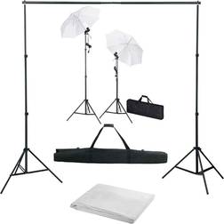 vidaXL Photo Studio with Backgrounds, Lamps and Umbrellas 300x300cm White