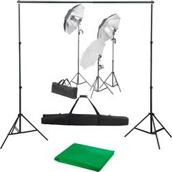 vidaXL Photo Studio with Lights and Background 300x300cm Green