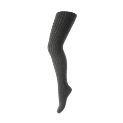 mp Denmark Wool Rib Tights - Dark Grey Marled (128-497)