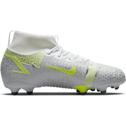 Nike Jr Mercurial Superfly 8 Academy MG - White/Metallic Silver/Volt/Black