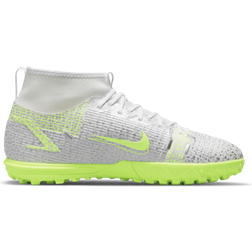 Nike Jr. Mercurial Superfly 8 Academy TF - White/Metallic Silver/Volt/Black