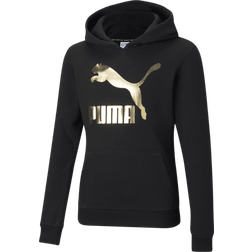 Puma Classics Logo Youth Hoodie - Puma Black/Foil (530209-01)