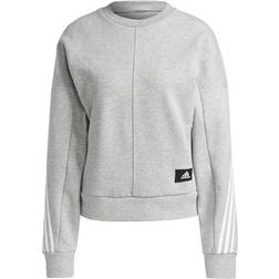 Adidas Sportswear Wrapped 3 Stripes Sweatshirt - Medium Grey Heather/White