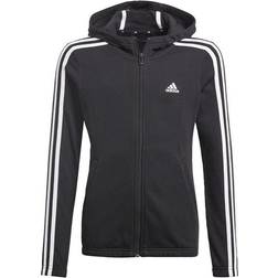 Adidas Girl's Essentials-3-Stripes Hoodie - Black/White (GQ8356)