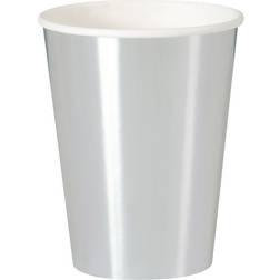 Unique Party Paper Cups Silver Foil 8-pack