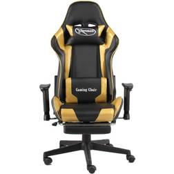 vidaXL Swivel Footrest Gaming Chair - Black/Gold