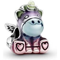 Pandora Rainbow Bruno the Unicorn Charm - Silver/Multi