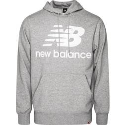 New Balance Essentials Stacked Logo Pullover Hoodie - Grey/White