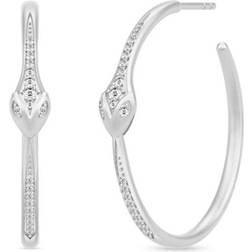 Julie Sandlau Boa Hoops Earrings - Silver/Transparent