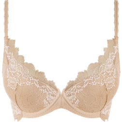 Wacoal Lace Perfection Plunge Push Up Bra - Cafe Creme