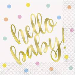 Unique Party Paper Napkins Hello Baby 16-pack