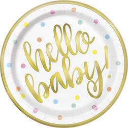 Unique Party Plates Hello Baby 8-pack