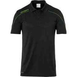 Uhlsport Stream 22 Polo Shirt - Black/Fluo Green