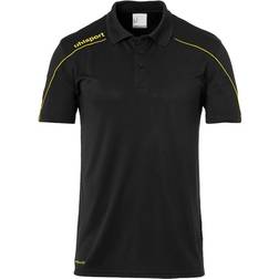 Uhlsport Stream 22 Polo Shirt - Black/Lime Yellow