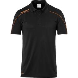 Uhlsport Stream 22 Polo Shirt - Black/Fluo Orange