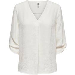 Only Divya Solid Top with 3/4th Sleeve - White/Cloud Dancer