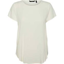 Vero Moda O-neck Short Sleeved Top - White/Snow White