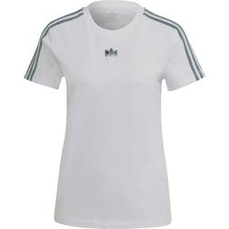 Adidas Women's Adicolor 3D Trefoil Slim T-shirt - White