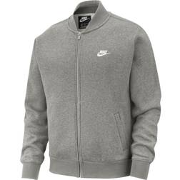 Nike Sportswear Club Fleece Bomber Jacket - Dark Gray Heather/Dark Gray Heather/Matte Silver/White