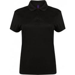 Henbury Ladies Micro-Fine Pique Polo Shirt - Black